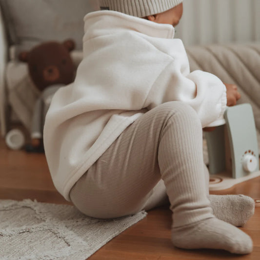 Light Beige Ribbed Leggings