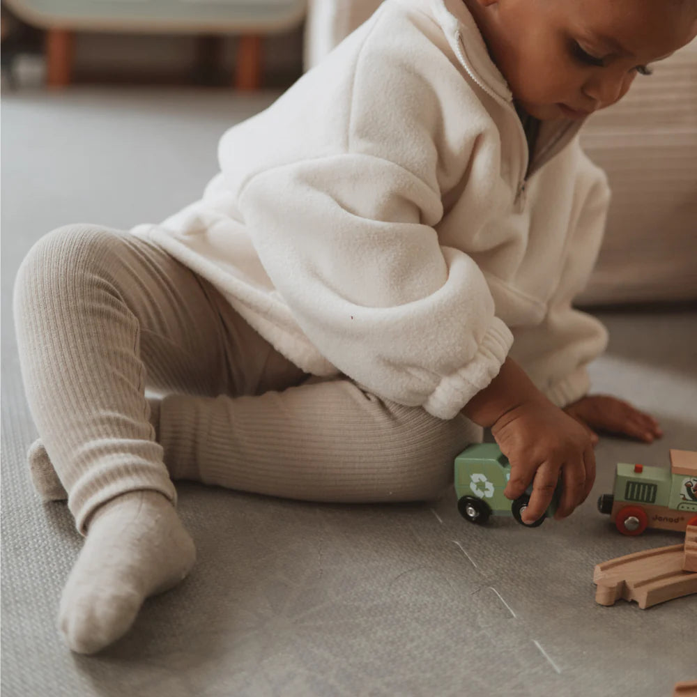 Light Beige Ribbed Leggings