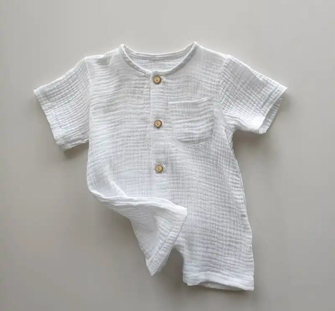 White Elijah Romper