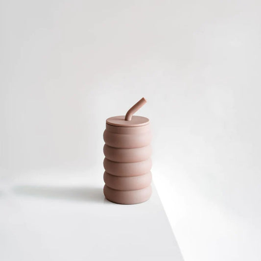 Nutmeg Tall Bubble Silicone Cup with Straw and Lid